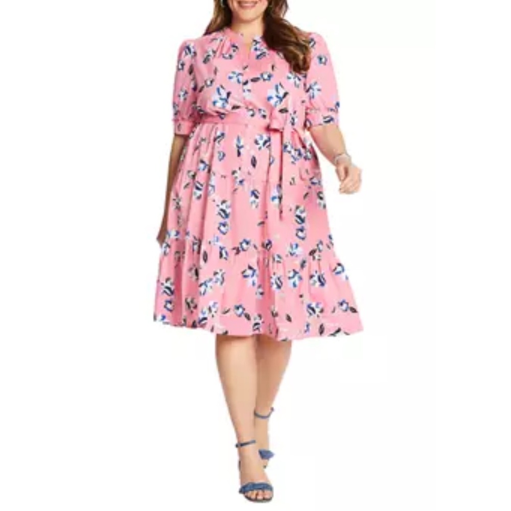 Draper James Floral Button Front Midi Dress